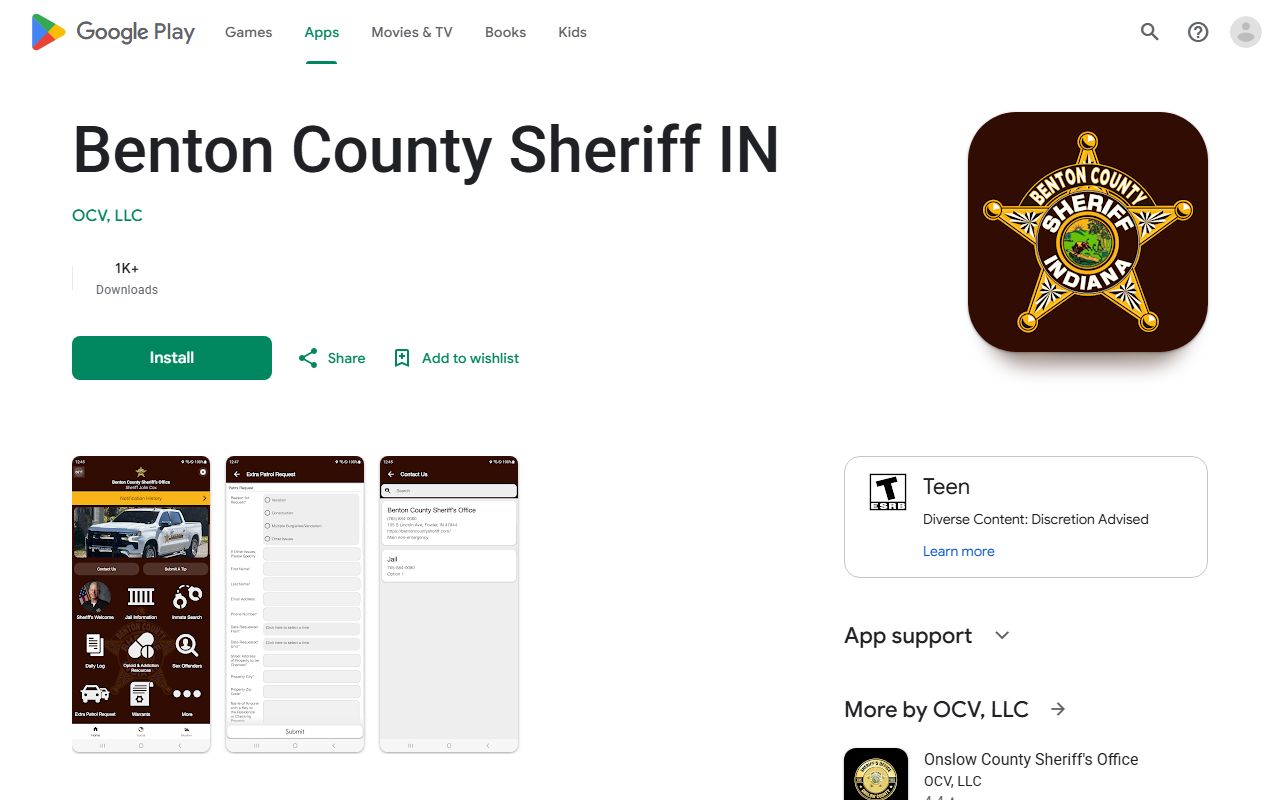 Benton County jail mugshots sheriff app listing