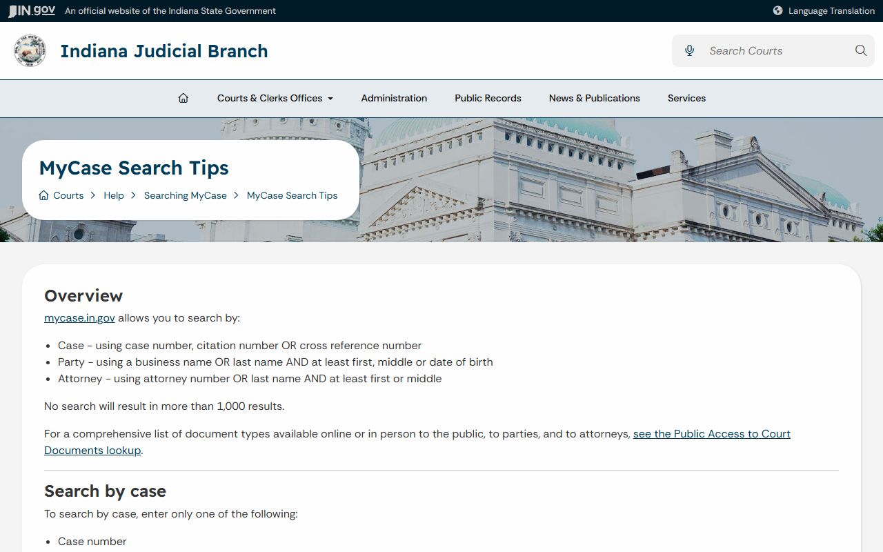 Benton County court record search fields after a jail arrest in MyCase tips